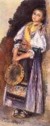 Pierre Auguste Renoir Italian woman witb Iambourine oil painting